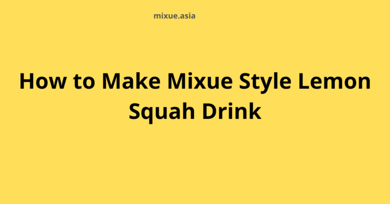 How to Make Lemon Squash Mixue Style: Refreshing Drink